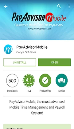 PayAdvisorMobile app screen 1